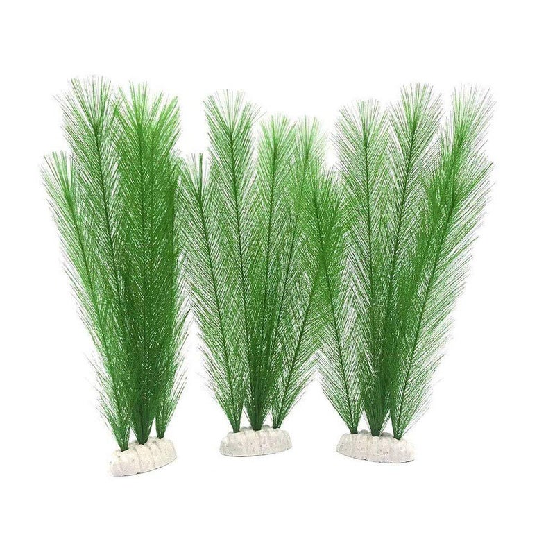 Norgail Aquarium Plastic Silk Plant Decorations Fish Tank Artificial Green Water Plants Made of Silk Fabrics, Safe for All Fish & Pets Large 3Pcs - Image 1